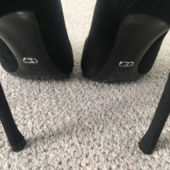 🖤CHRISTIAN DIOR BLK SUEDE POINTED-TOE HEEL PUMPS - Picture 4 of 8